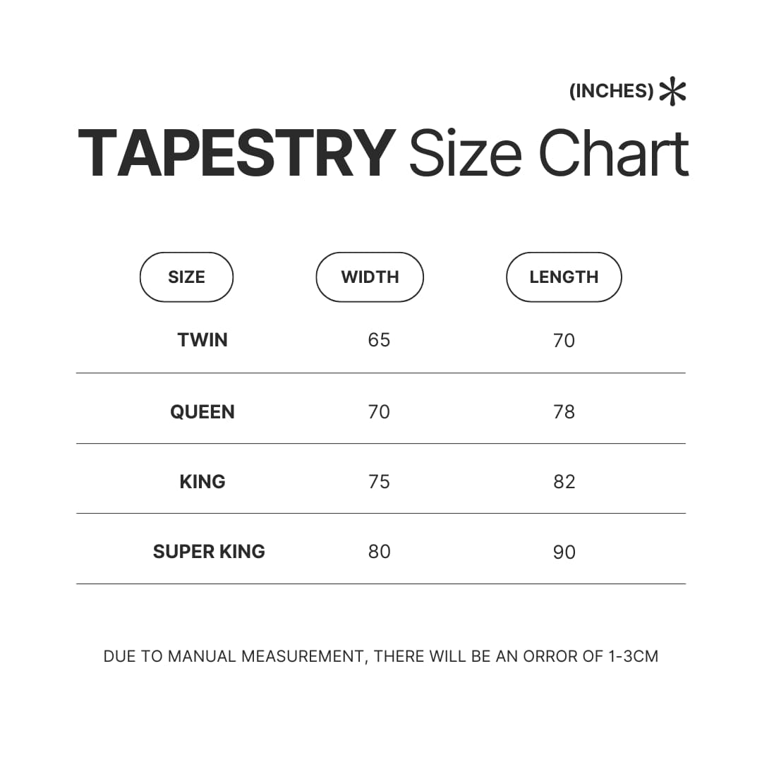 Tapestry Size Chart - LankyBox UK Store