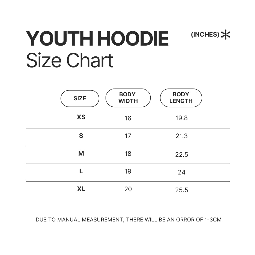 Youth Hoodie Size Chart - LankyBox UK Store