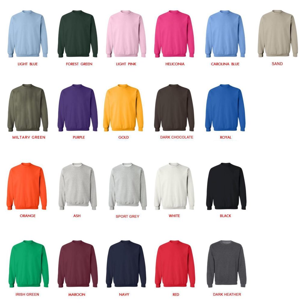 sweatshirt color chart - LankyBox UK Store