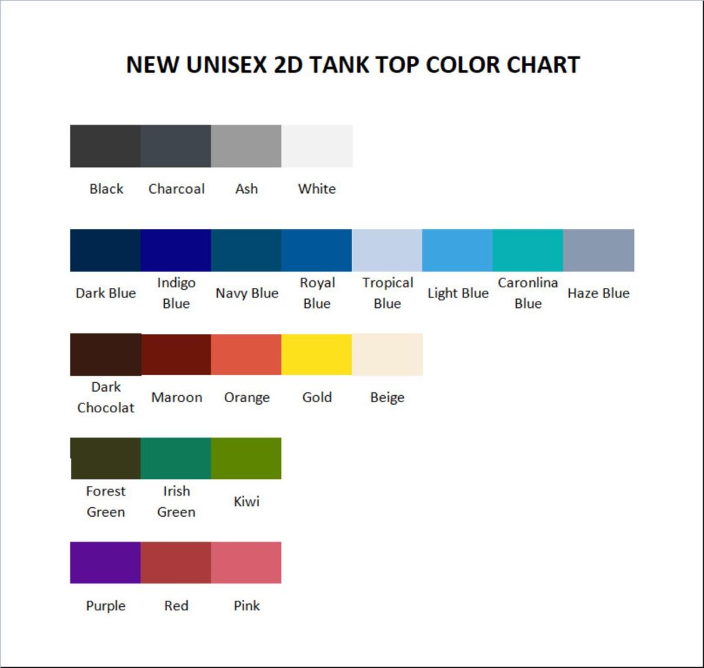 tank top color chart - LankyBox UK Store